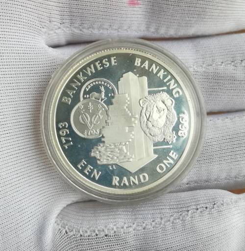 South Africa 1993 Silver Proof Banking one rand.