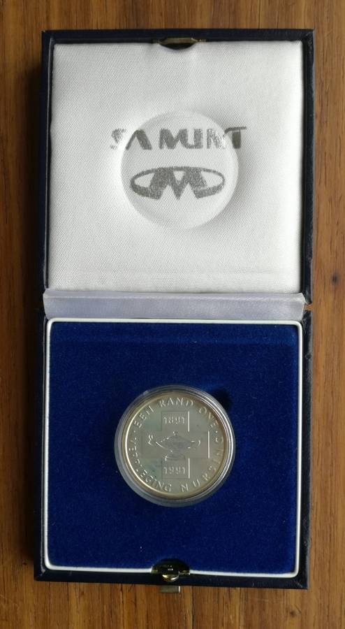 South Africa Silver Proof 1991 Nursing one rand.