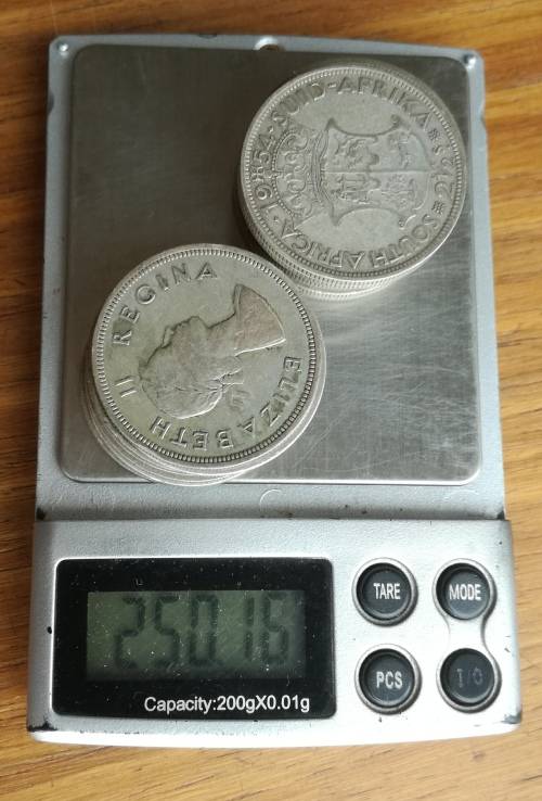 South Africa collection of 18 Silver Half Crowns. 250.16 Grams.
