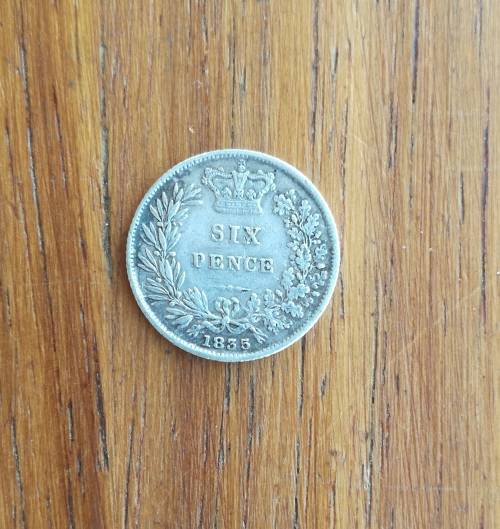 Great Britain King William IV 1835 Silver Sixpence.