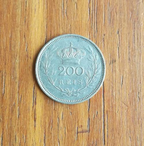 Portugal 1909 Silver 200 Reis.
