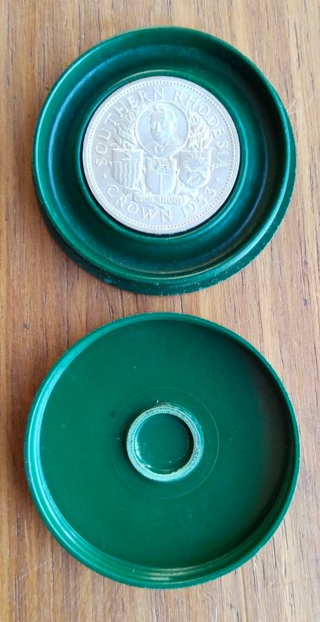 Southern Rhodesia 1953 Silver Crown in Green Captule.