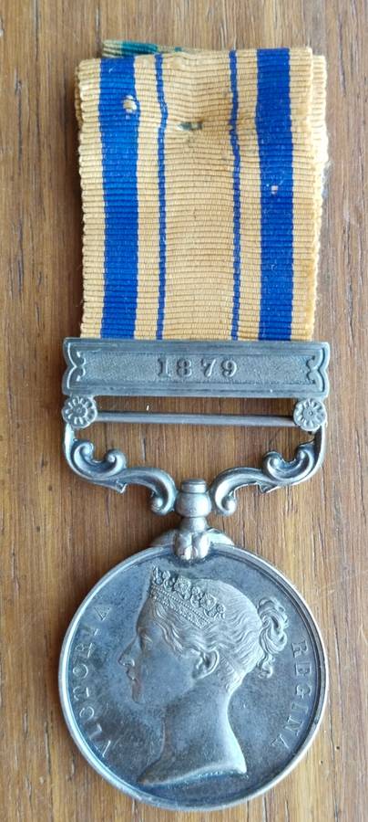 Queen South Africa Zulu war 1879 Medal awarded to O.M.R. COLENBRANDER STANGER MD. RIFLES.