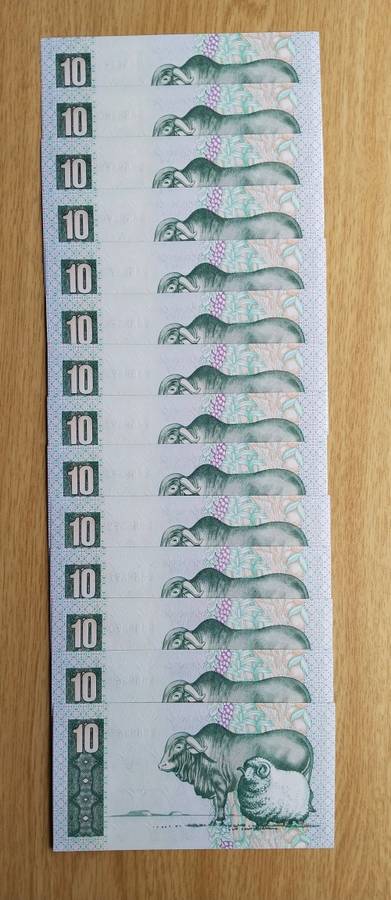 South Africa 14 UNC Consecutive number de Jongh R20 Bank Notes. (368-361)