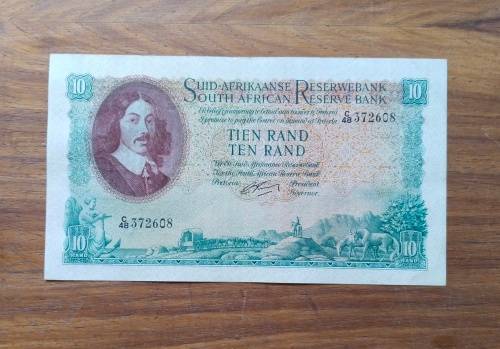 South Africa UNC/AUNC G. Rissik Old R10 bank note. (608)