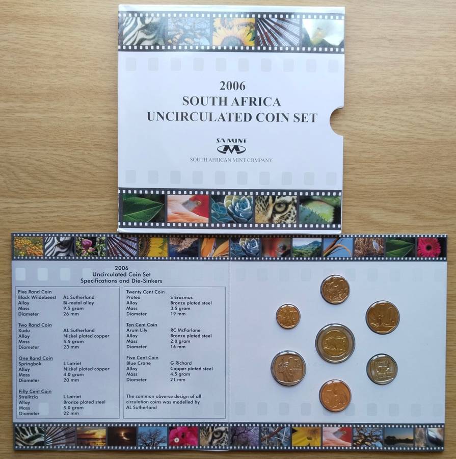 South Africa 2006 UNC Coin Set.