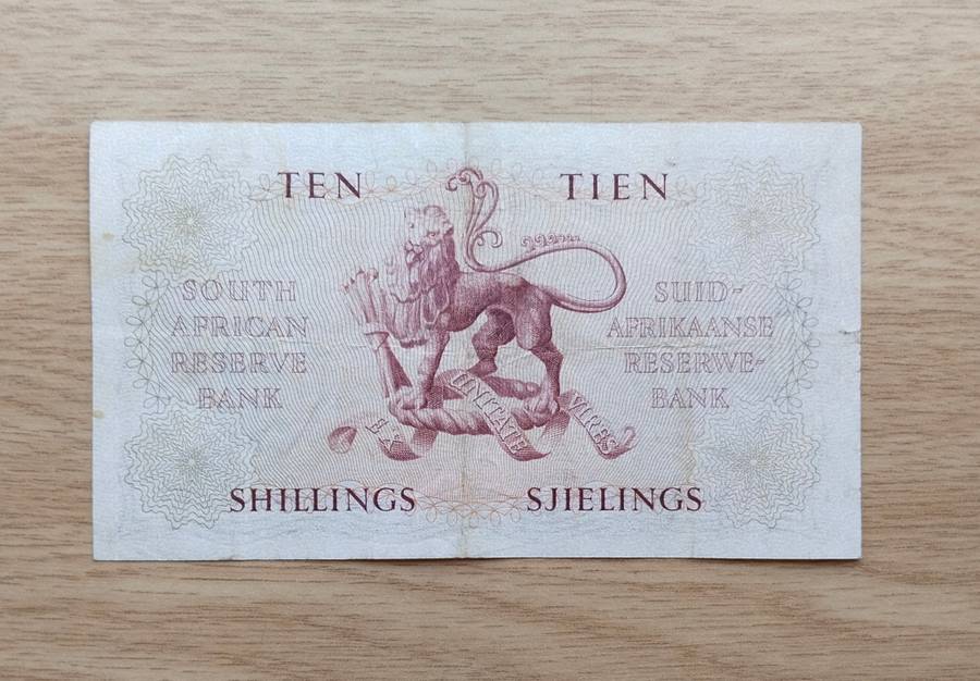 South Africa M.H. de Kock 31.1.57 Ten Shillings. Good Condition. 248