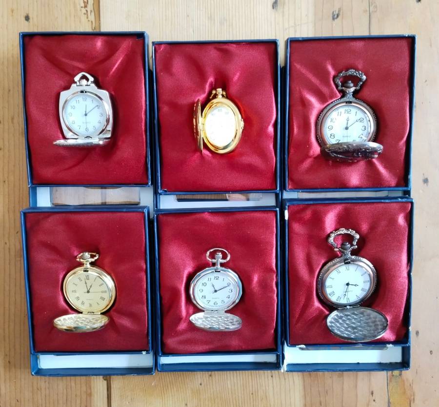 Large collection of Vintage Antique Style Pocket Watches with Booklets. One bid takes all.