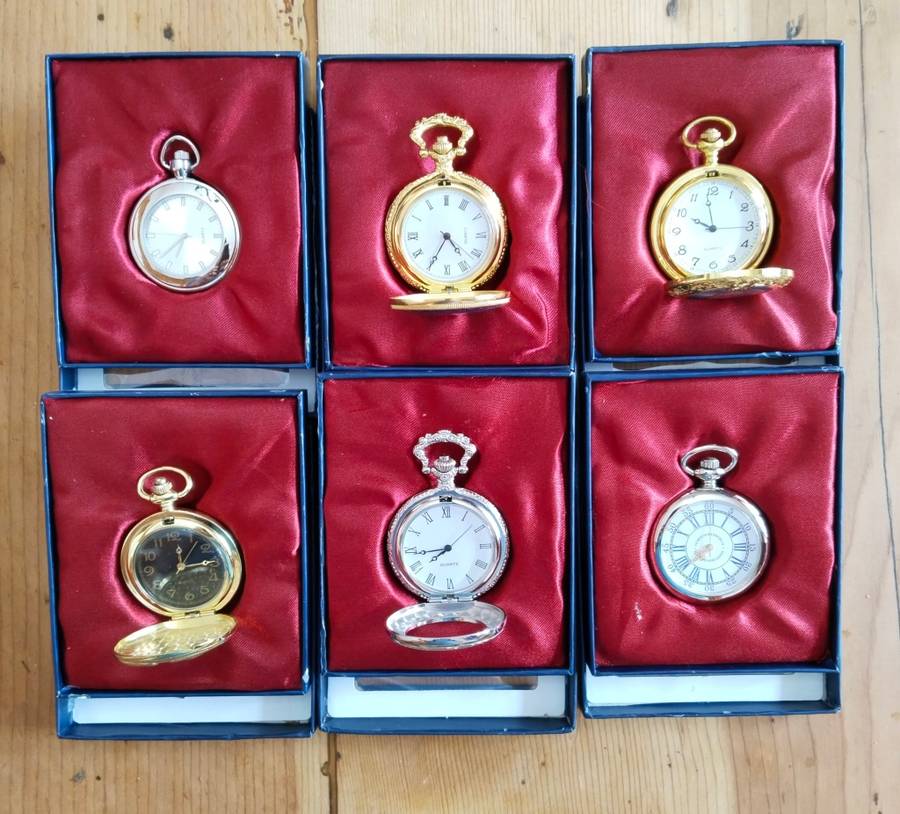 Large collection of Vintage Antique Style Pocket Watches with Booklets. One bid takes all.
