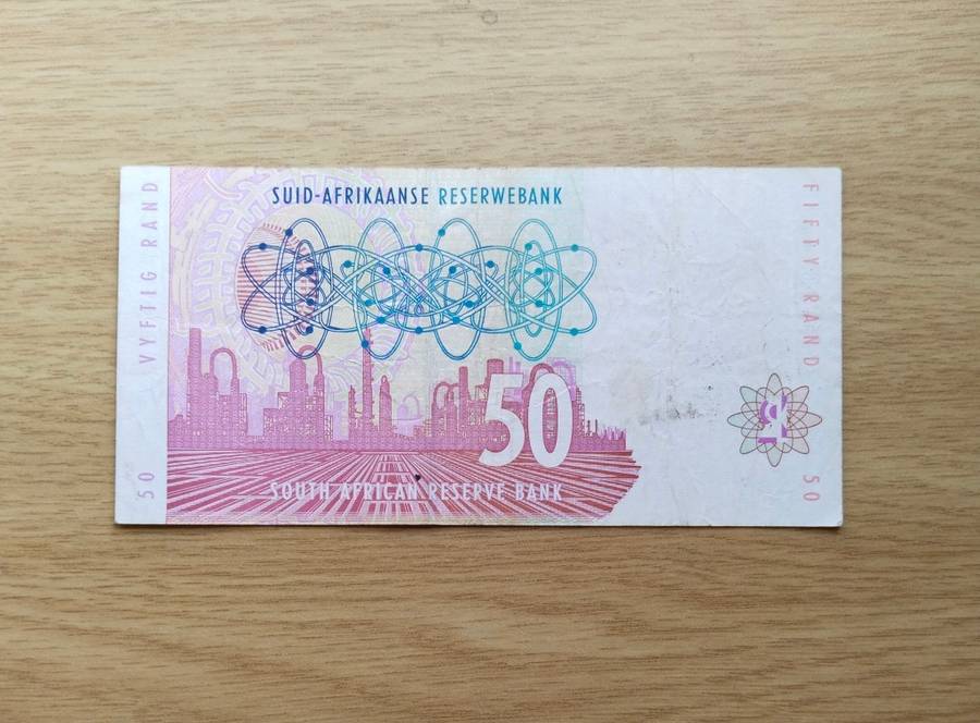 South Africa Red Water Variety Stalls R50 Bank Note. AF (988)