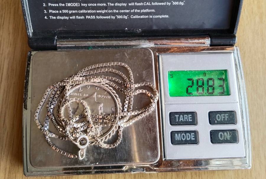 America 1967 Silver Hall Dollar with silver clasp and Chain. Please Read.