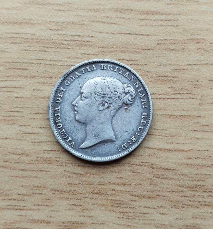 Great Britain 1844 Silver Sixpence. Nice coin.