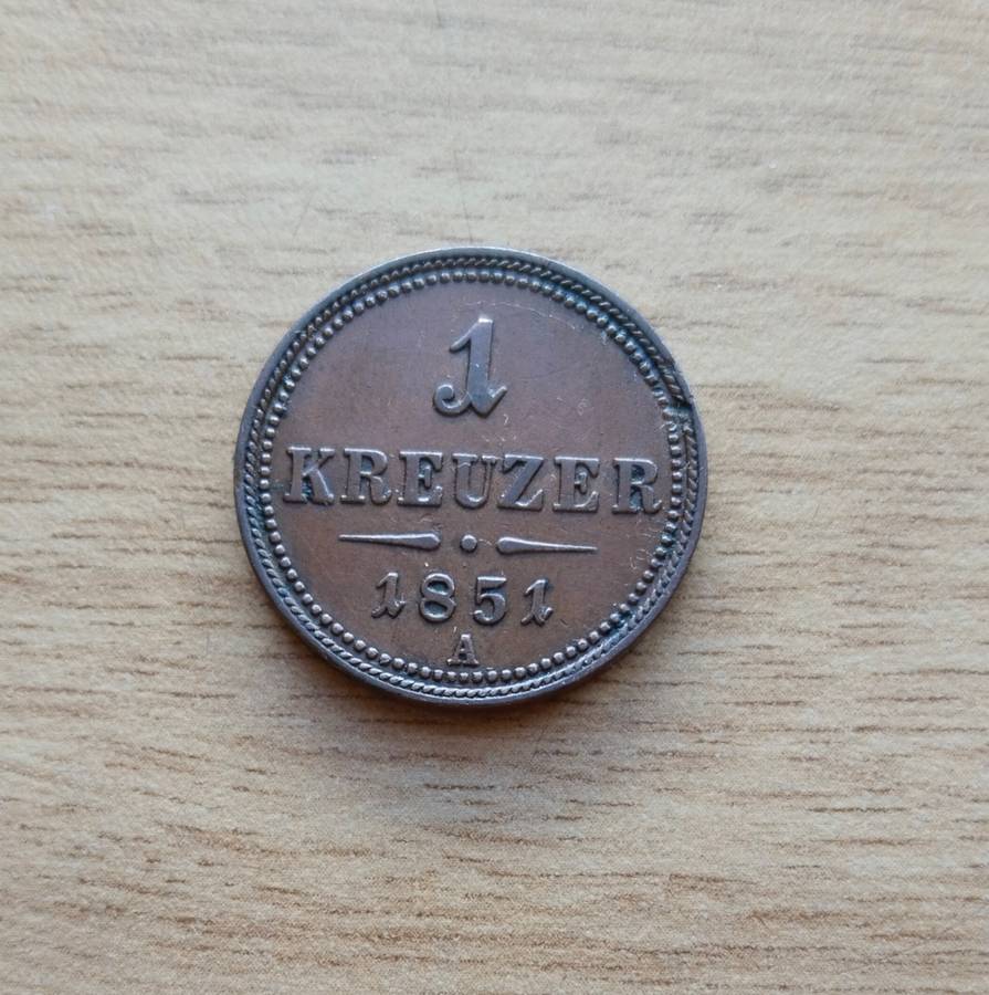 Austria 1851 A 1 Kreuzer. Good condition.
