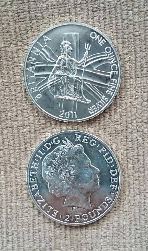 2011 x 2 one oz fine silver English brittannias