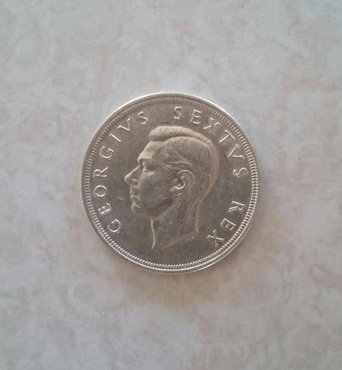 1948 south Africa 5 shillings in au condition high grade silver