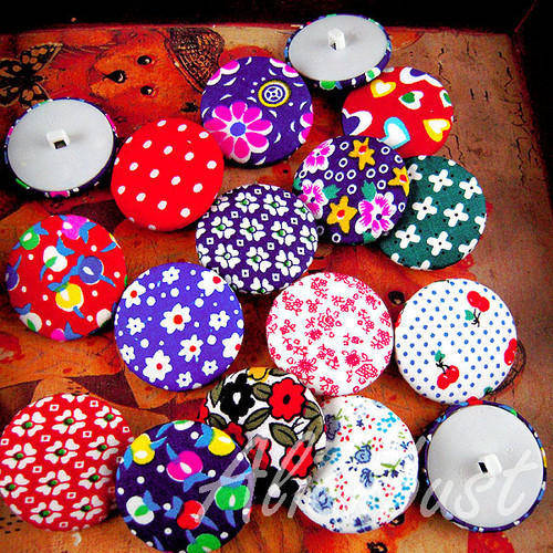 colouful buttons fabric custom designed large 5 piece