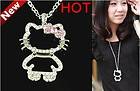Hello Kitty large whole body figure outline with rhinestones and pink bow