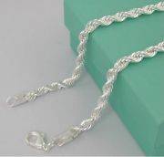 50cm Twist Rope 925 Sterling Silver Chain Necklace