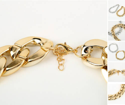 gold tone chunky women's girl's necklaces chains