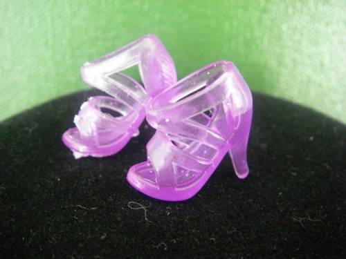 Transparent purple Barbie doll strappy shoes