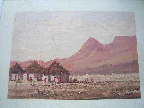 A group of 4 P Van Blommestein Signed oil on boards African scenes