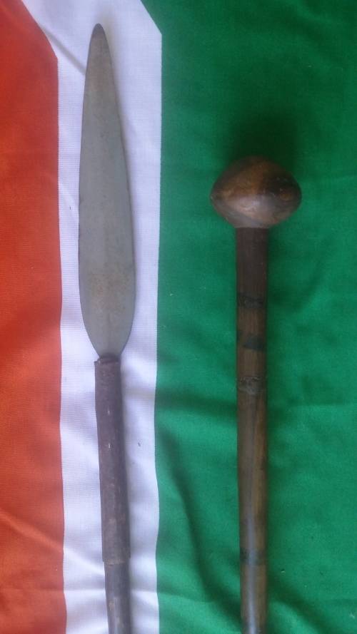 Zulu Shield, Knobkerrie & Zulu Spear, handmade