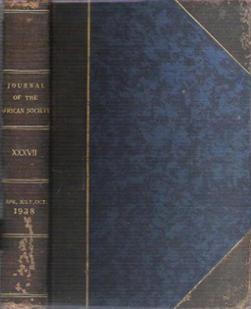 Journal Of The Royal African Society - Volume XXXVII