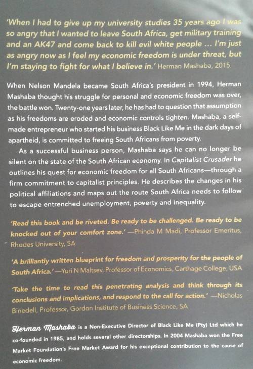 Capitalist Crusader, Fighting Poverty through economic growth by Herman Mashaba