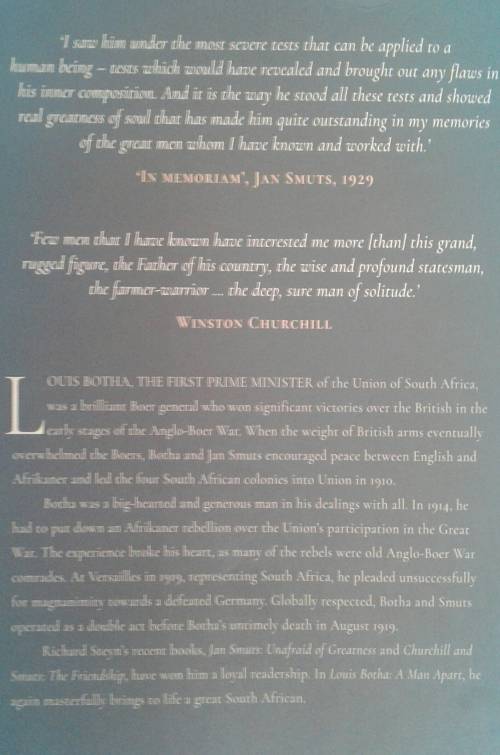 Louis Botha A Man Apart by Richard Steyn **SIGNED COPY**