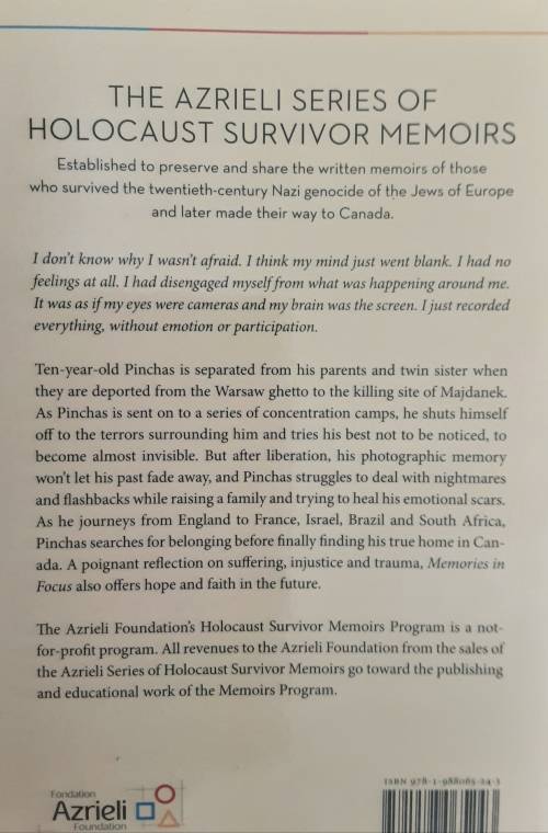 Memories in Focus by Pinchas Gutter **SIGNED COPY**