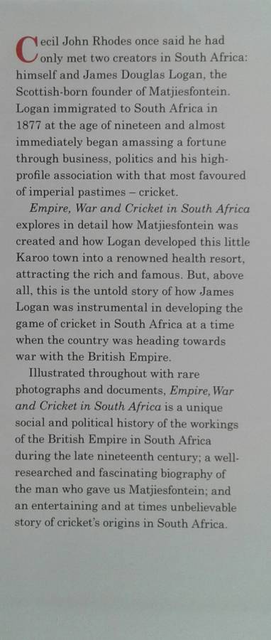Empire, War and Cricket in South Africa, Logan of Matjiesfontein by Dean Allen