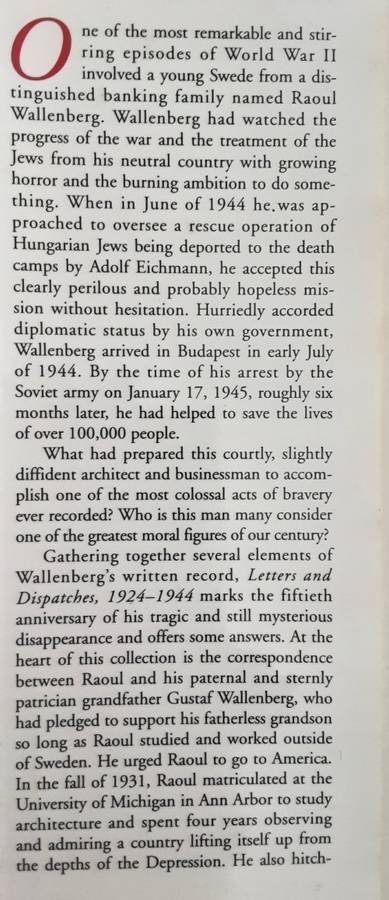 Letters and Dispatches 1924-1944 by Raoul Wallenberg