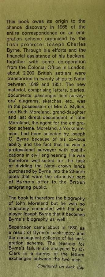 Natal Settler-Agent The Career of John Moreland by Dr John Clark