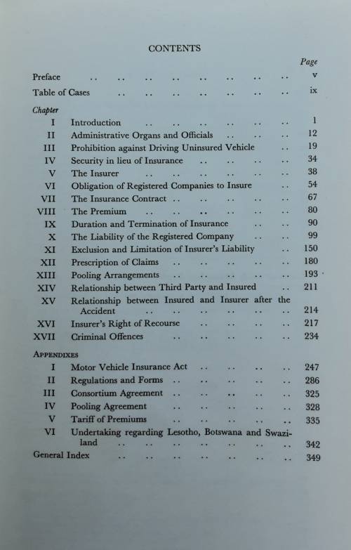Suzman and Gordon on The Law of Compulsory Motor Vehicle Insurance in South Africa