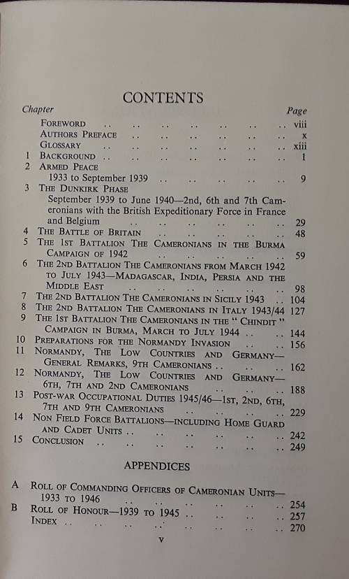 The History of The Cameronians (Scottish Rifles ) vol 3 1933-1946 by Brig C N Barclay OBE DSO