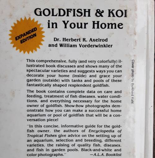 Goldfish and Koi in Your Home By Axelrod and Vorderwinkler