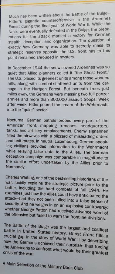 Ghost Front The Ardennes Before The Battle of the Bulge by Charles Whiting