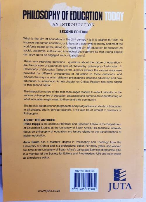 Philosophy of Education Today an introduction 2nd edition by Philip Higgs and Jane Smith