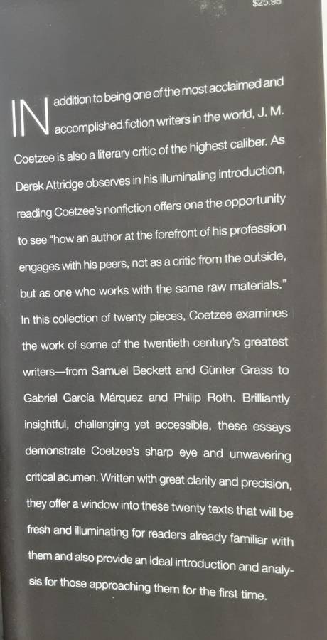 J M Coetzee Inner Workings Literary Essays 2000-2005