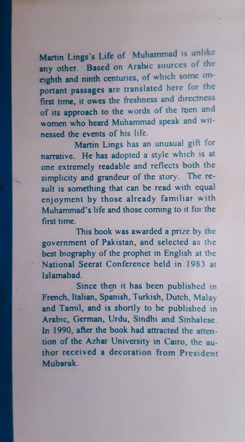Muhammad his life based on the earliest sources by Martin Lings