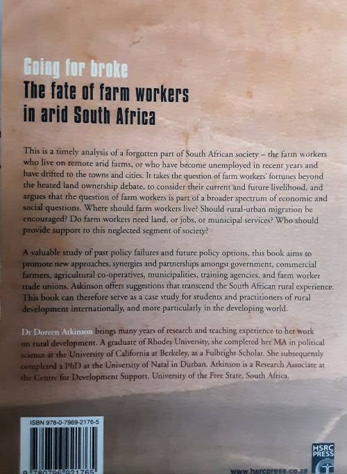 Going For Broke The Fate of Farm Workers in Arid S Africa by Doreen Atkinson