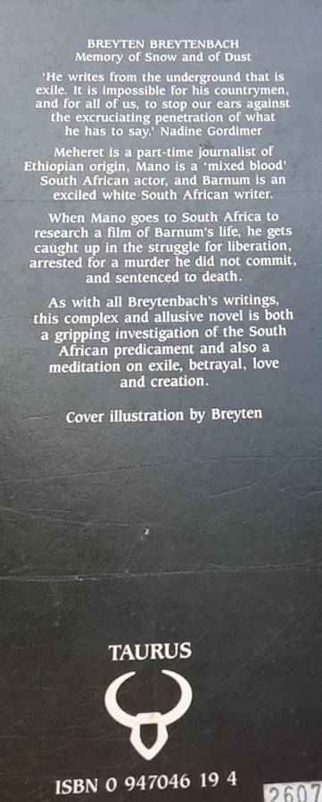 Memory of Snow and of Dust by Breyten Breytenbach