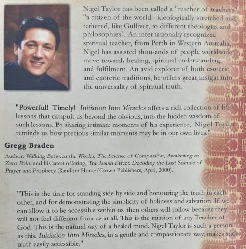 Initiation into Miracles, Footsteps in the Ashes of the Divine by Nigel Taylor