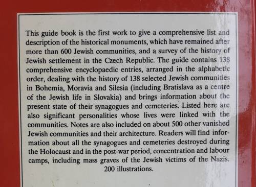 Jewish Sights of Bohemia and Moravia by Jiri Fiedler