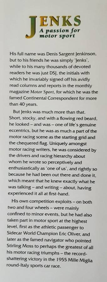 Jenks A Passion for Motor Sport by Denis Sargent Jenkins