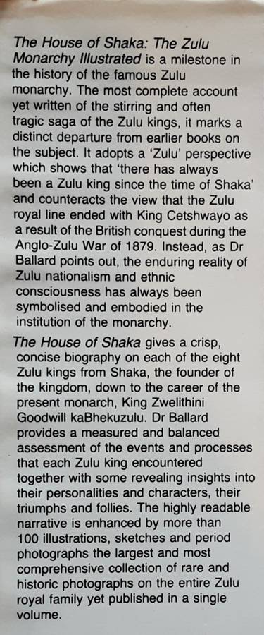 The House of Shaka The Zulu Monarchy Illustrated by Charles Ballard **SIGNED COPY**