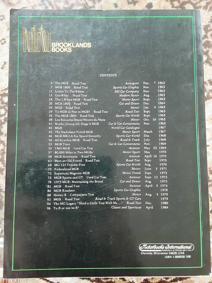 MGB Roadsters 1962-1980 compiled by R M Clarke