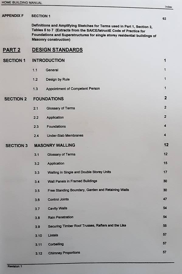 NHBRC Home Building Manual Part 1 & 2 Revision no 1 February 1999