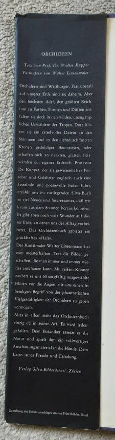 Orchideen by Kupper and Linsenmaier **text in Swiss**