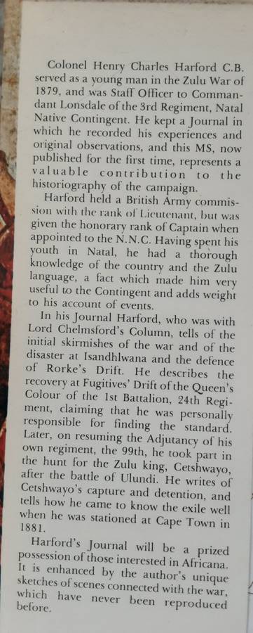 Zulu War Journal Col Henry Harford C B edited by Daphne Child